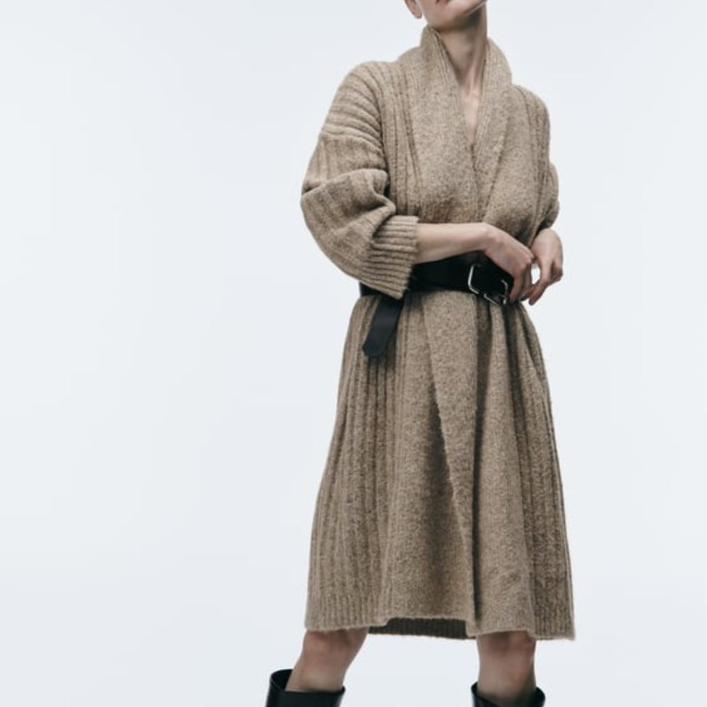 NWT ZARA RIB KNIT COAT S, M, L 5536